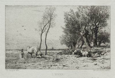 Winter door Charles Emile Jacque