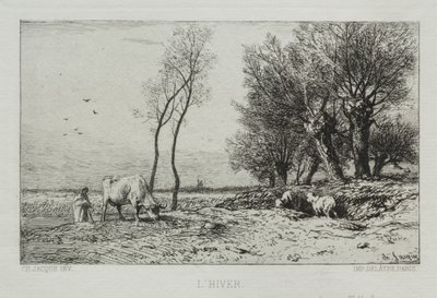 Winter door Charles Emile Jacque