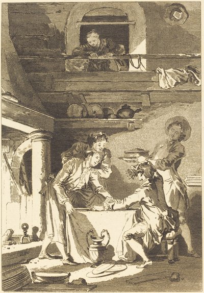 De palingpastei door Charles Emmanuel Patas after Jean Honoré Fragonard