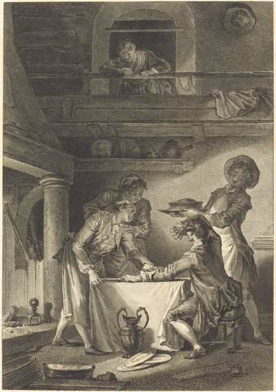 De palingpastei door Charles Emmanuel Patas after Jean Honoré Fragonard