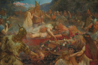 Dood van een Vikingkrijger, 1909 door Charles Ernest Butler