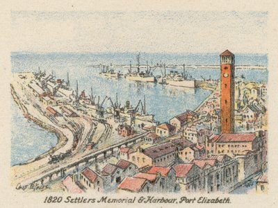 Zuid-Afrika: 1820 Settlers Memorial en Haven, Port Elizabeth door Charles Ernest Peers
