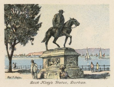 Zuid-Afrika: Standbeeld van Dick King, Durban door Charles Ernest Peers