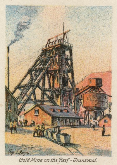 Zuid-Afrika: Goudmijn op de Reef, Transvaal door Charles Ernest Peers