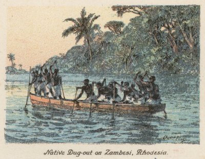 Zuid-Afrika: Inheemse Kano op de Zambezi, Rhodesië door Charles Ernest Peers