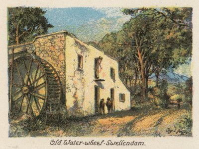 Zuid-Afrika: Oude watermolen, Swellendam door Charles Ernest Peers