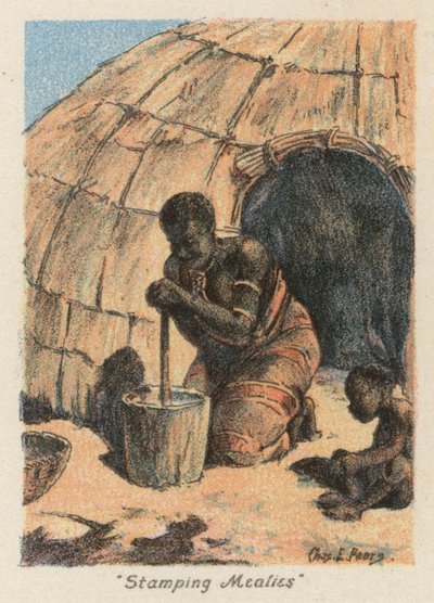 Zuid-Afrika: "Stampen van Maïs" door Charles Ernest Peers