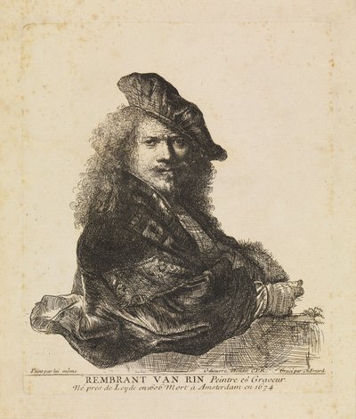 Zelfportret leunend op een stenen vensterbank door Charles Errard