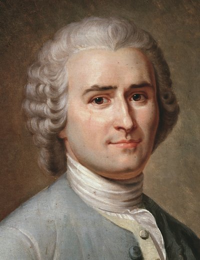 Portret van Jean-Jacques Rousseau, Zwitserse filosoof (detail) door Charles Escot