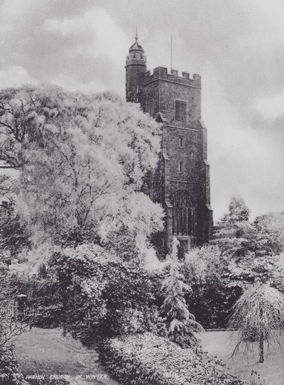 Sevenoaks: Parochiekerk in de winter door Charles Essenhigh Corke