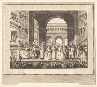 Kroning van Voltaire door Charles Etienne Gaucher after Jean Michel Moreau