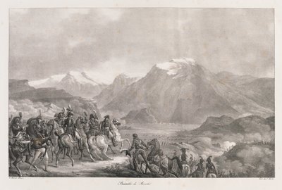 Slag bij Rivoli, begin 19e eeuw (litho) door Charles Etienne Pierre Motte