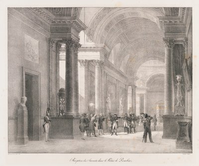Binnenkomst in Berlijn, begin 19e eeuw (litho) door Charles Etienne Pierre Motte