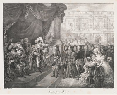 Ontvangst door het Directoire, begin 19e eeuw door Charles Etienne Pierre Motte