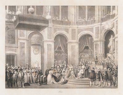 Sacre, begin 19e eeuw (litho) door Charles Etienne Pierre Motte
