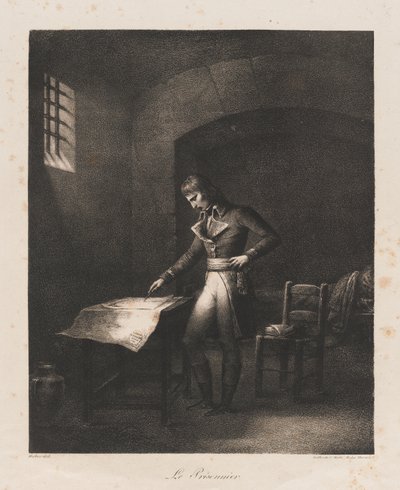 De Gevangene, begin 19e eeuw (litho) door Charles Etienne Pierre Motte
