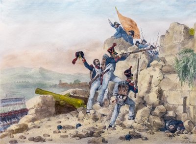 De overgave van Ciudad Rodrigo, Spanje door Charles Etienne Pierre Motte
