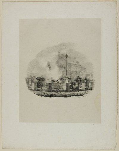 Onbekende dramatische scène door Charles Etienne Pierre Motte