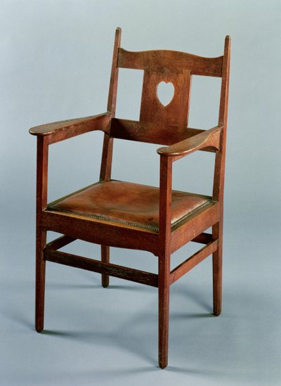 Eetkamerstoel met armleuningen en uitneembare zitting, ca. 1902 door Charles Francis Annesley Voysey