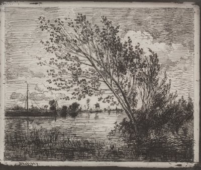 Een groep elzen door Charles Francois Daubigny