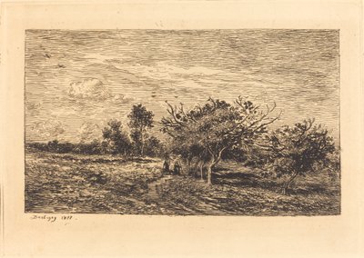 Appelbomen in Auvers (Pommiers à Auvers) door Charles Francois Daubigny