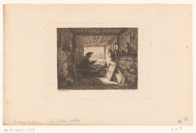 Atelier van een kunstenaar door Charles Francois Daubigny