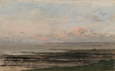 Strand bij eb door Charles Francois Daubigny