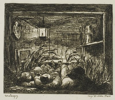 Slapen op de boot (Nacht op de boot) door Charles Francois Daubigny