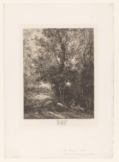 Bos met rustende geitenhoeders door Charles Francois Daubigny