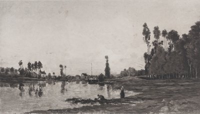 Aan de Rivier, 1865 door Charles Francois Daubigny