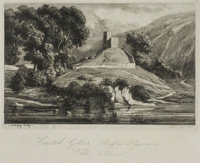 Castel Gélos (Vallei van Ossau) door Charles Francois Daubigny