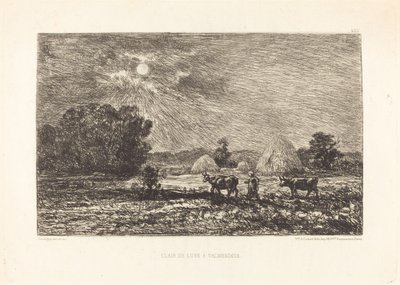 Clair de lune à Valmondois door Charles Francois Daubigny
