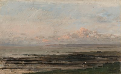 De zee bij eb door Charles Francois Daubigny