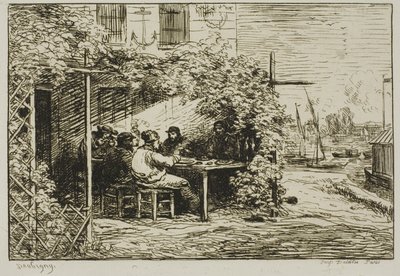 Vertrekontbijt in Asnières door Charles Francois Daubigny