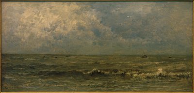 De zee, grijs weer door Charles Francois Daubigny
