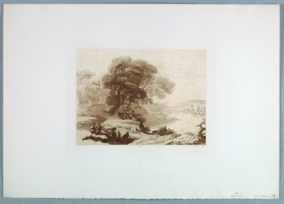 Landschap (naar Claude Lorrain) door Charles Francois Daubigny