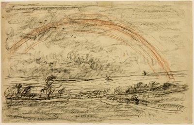 Landschap met een Regenboog door Charles Francois Daubigny