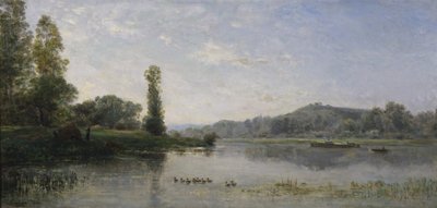 Landschap met een rivier, 1860 door Charles Francois Daubigny