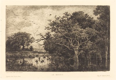 Moeras (Le Marais) door Charles Francois Daubigny