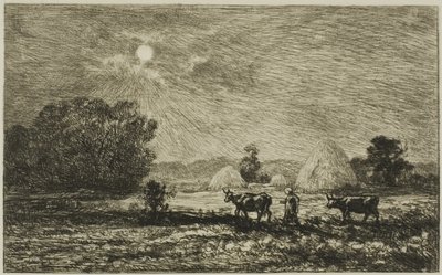 Maanlicht in Valmondois door Charles Francois Daubigny