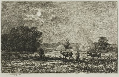 Maanlicht in Valmondois door Charles Francois Daubigny
