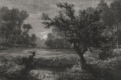 Maanopkomst in de Andilly-vallei door Charles Francois Daubigny