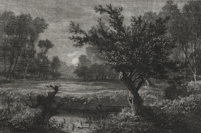 Maanopkomst in de Andilly-vallei door Charles Francois Daubigny
