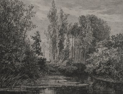 Herten aan de waterkant door Charles Francois Daubigny