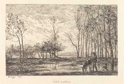 Zonsondergang door Charles Francois Daubigny