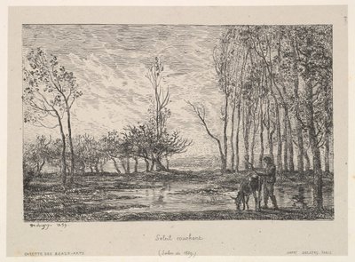 Zonsondergang, 1859 door Charles Francois Daubigny