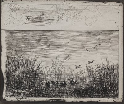 Moeras met Eenden door Charles Francois Daubigny