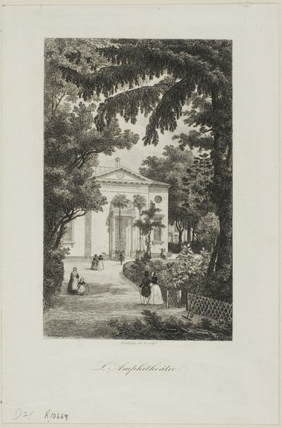 Het Amfitheater van de Jardin des Plantes door Charles Francois Daubigny