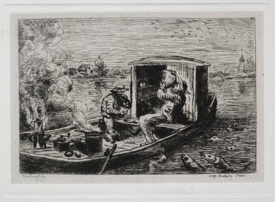 De Boottocht: Smullen of Lunch op de Boot door Charles Francois Daubigny