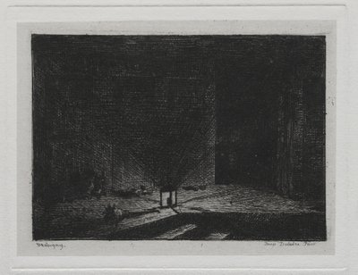 De Boottocht: Interieur van een Herberg (detail) door Charles Francois Daubigny